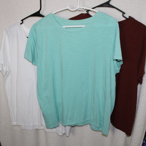 Bundle of (3) PreLoved Sonoma The EverydayTee in Sz (XL) Brown, White, Turquoise - Picture 1 of 12